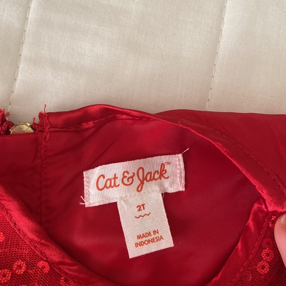 Cat & Jack Red Sparkly dress - Picture 3 of 3